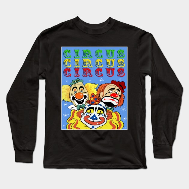 Circus Clowns Long Sleeve T-Shirt by RockettGraph1cs